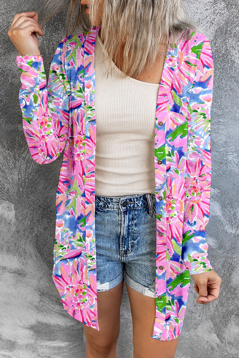 Pink Abstract Floral Print Various