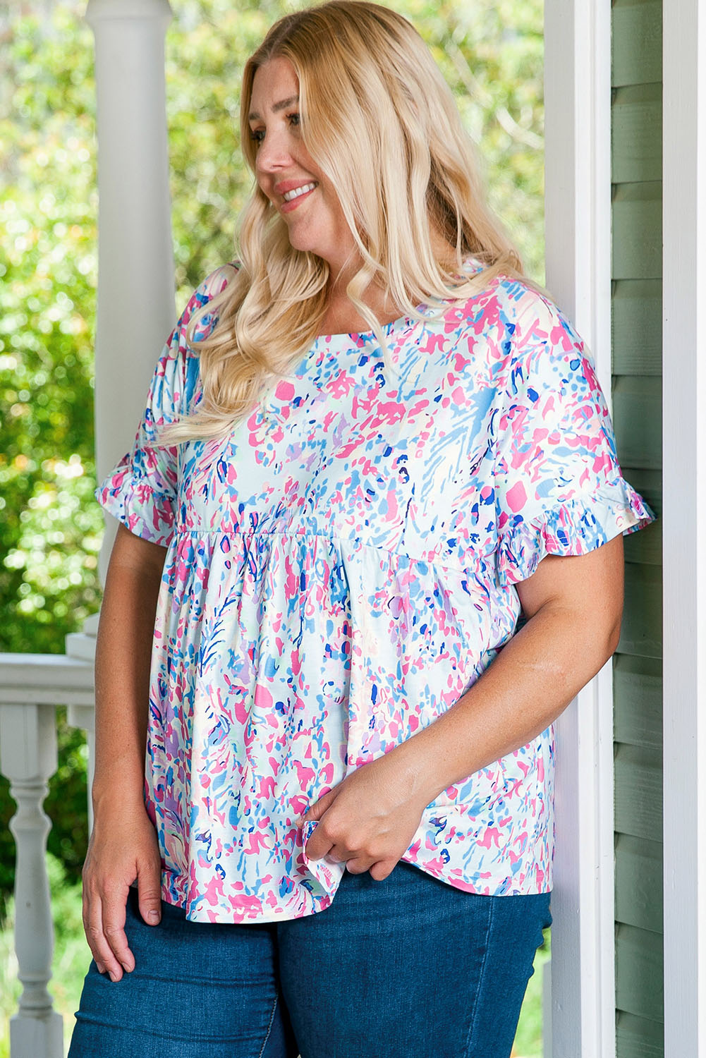 Wrap V Neck Floral Maxi Dress