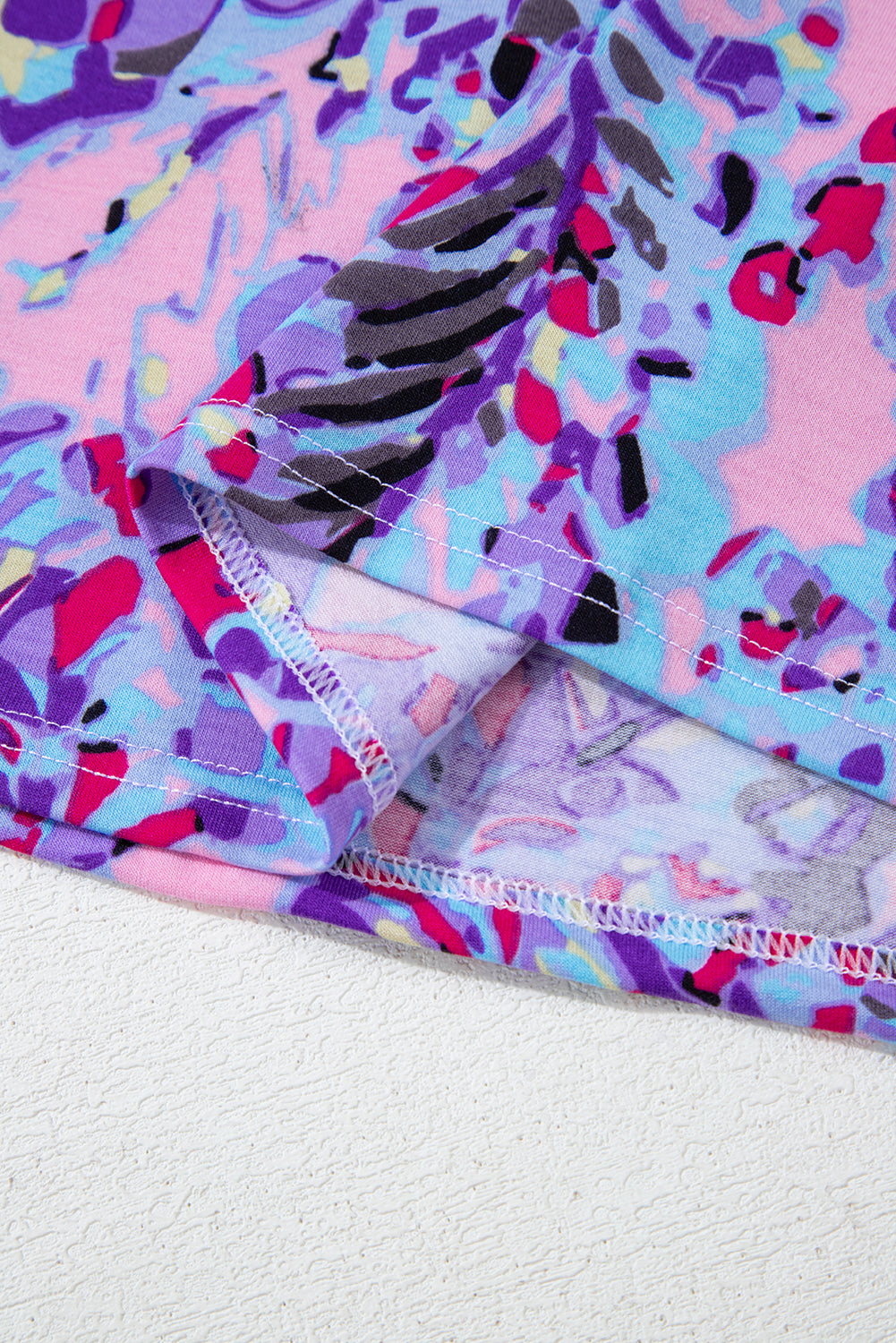 Pink Loose Painted Floral Tee