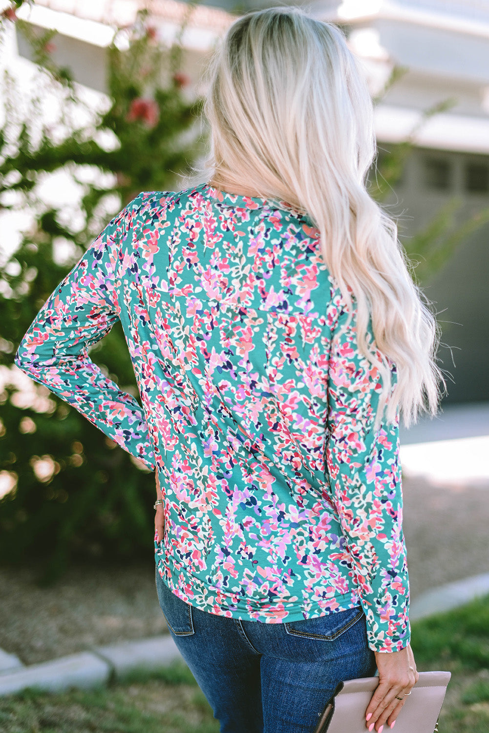 Wrap V Neck Floral Maxi Dress