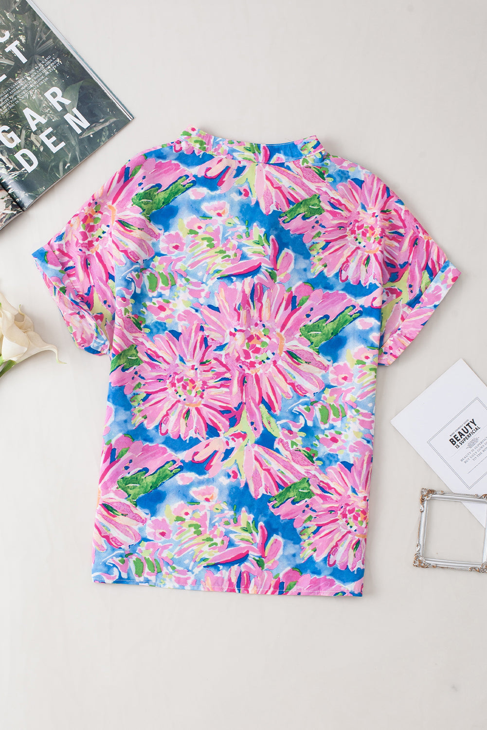 Pink Abstract Floral Print Various