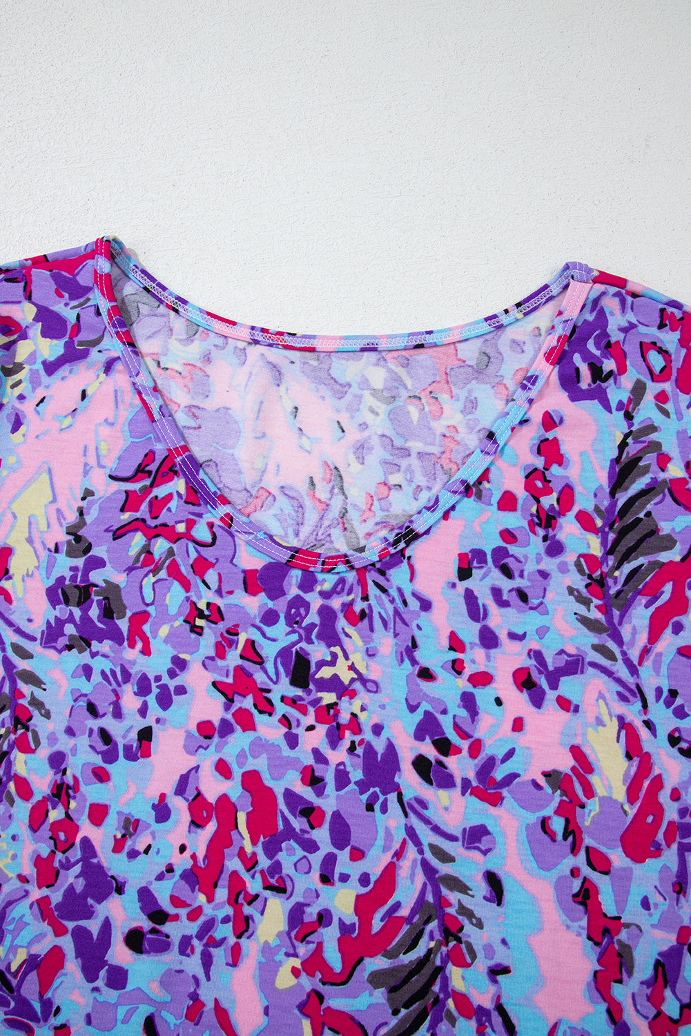 Pink Loose Painted Floral Tee