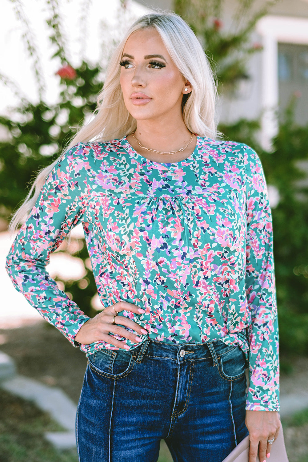 Wrap V Neck Floral Maxi Dress