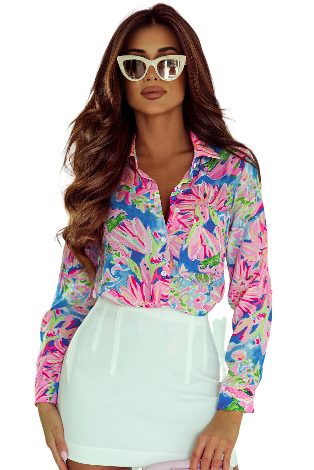 Pink Abstract Floral Print Various