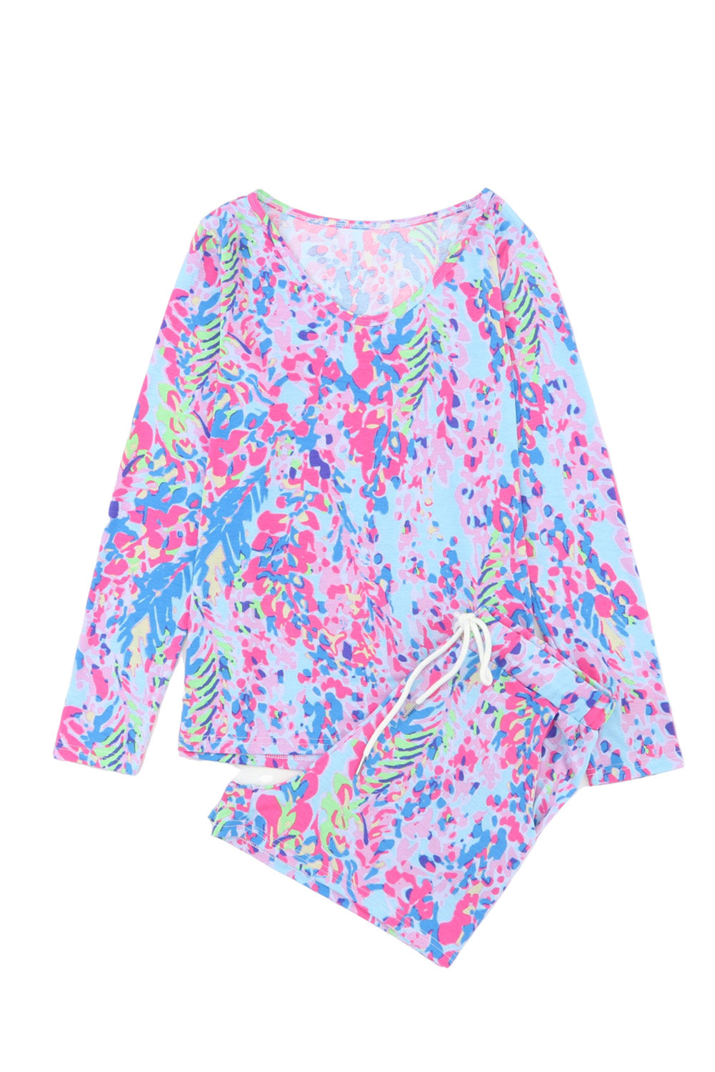 Pink Loose Painted Floral Tee