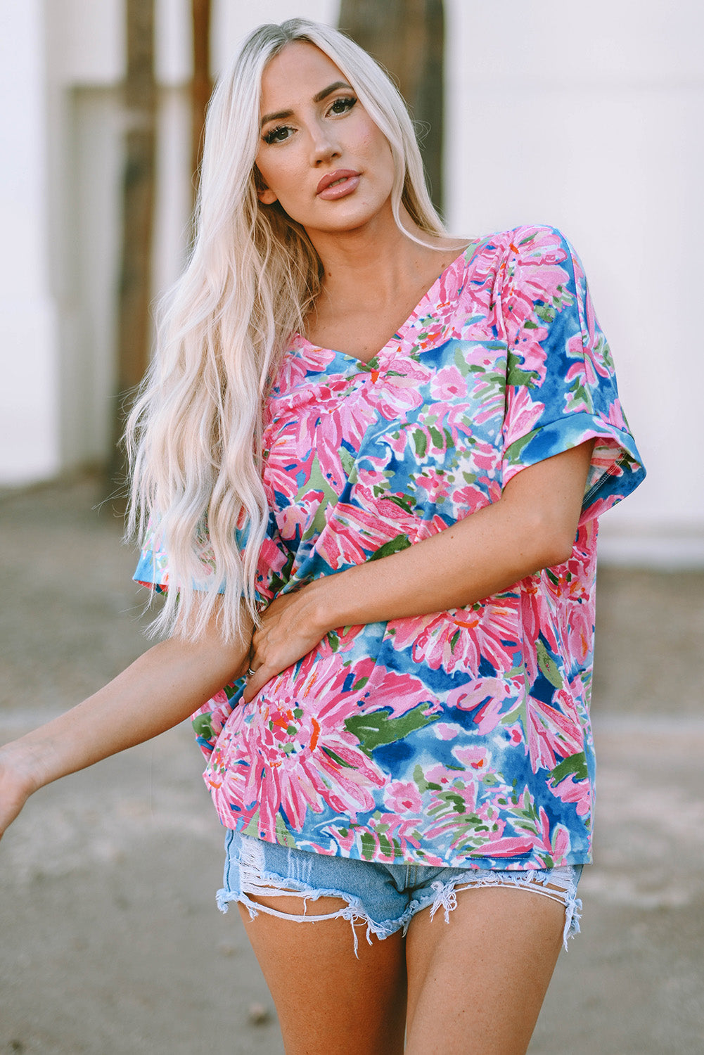 Pink Abstract Floral Print Various