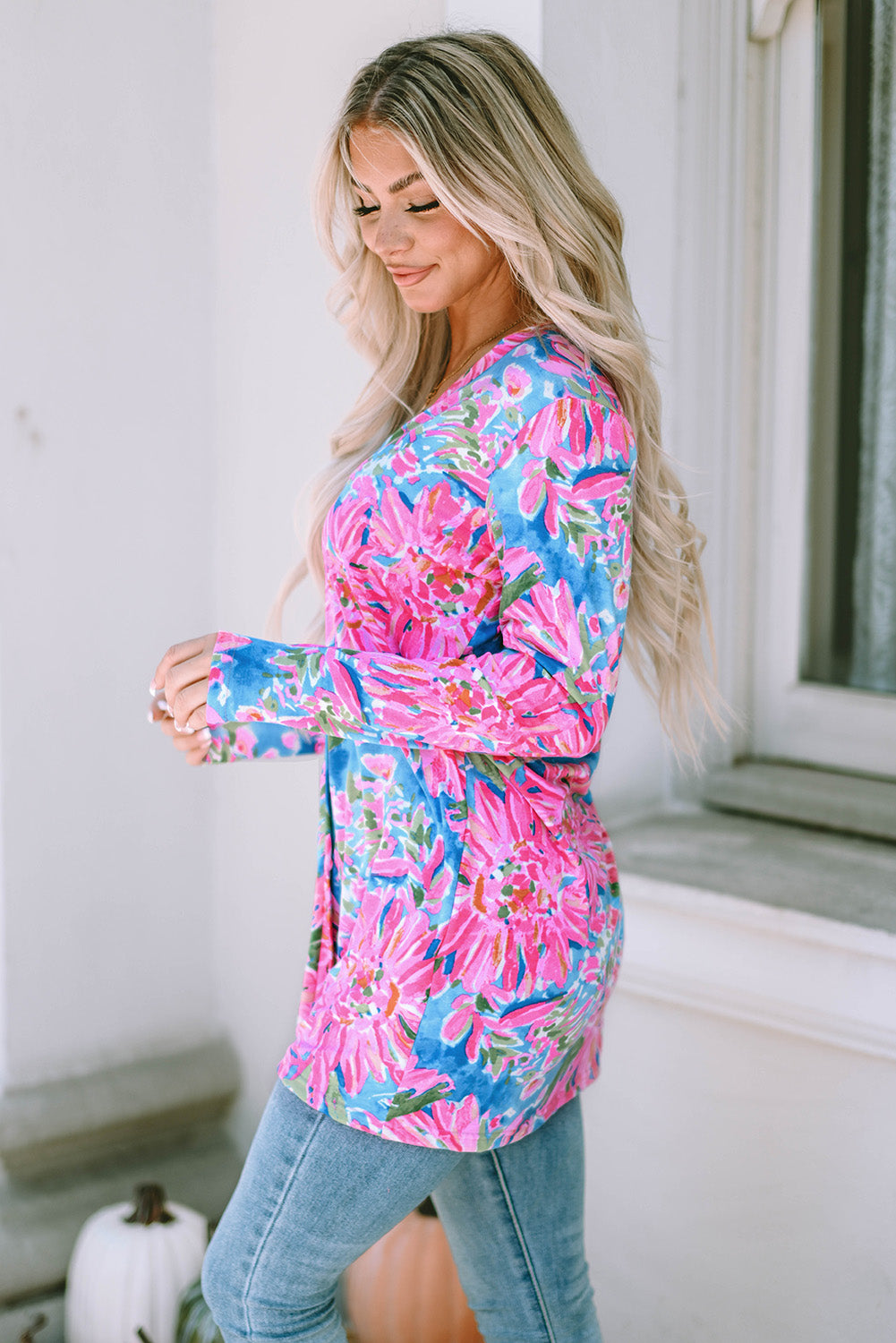 Pink Abstract Floral Print Various