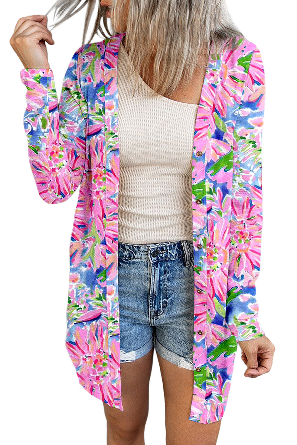 Pink Abstract Floral Print Various