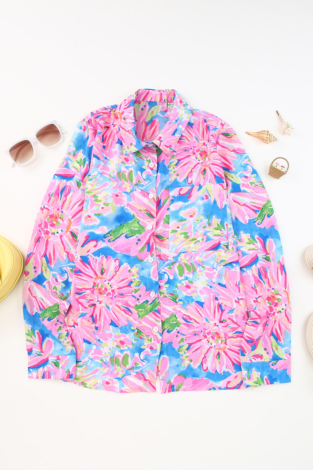 Pink Abstract Floral Print Various