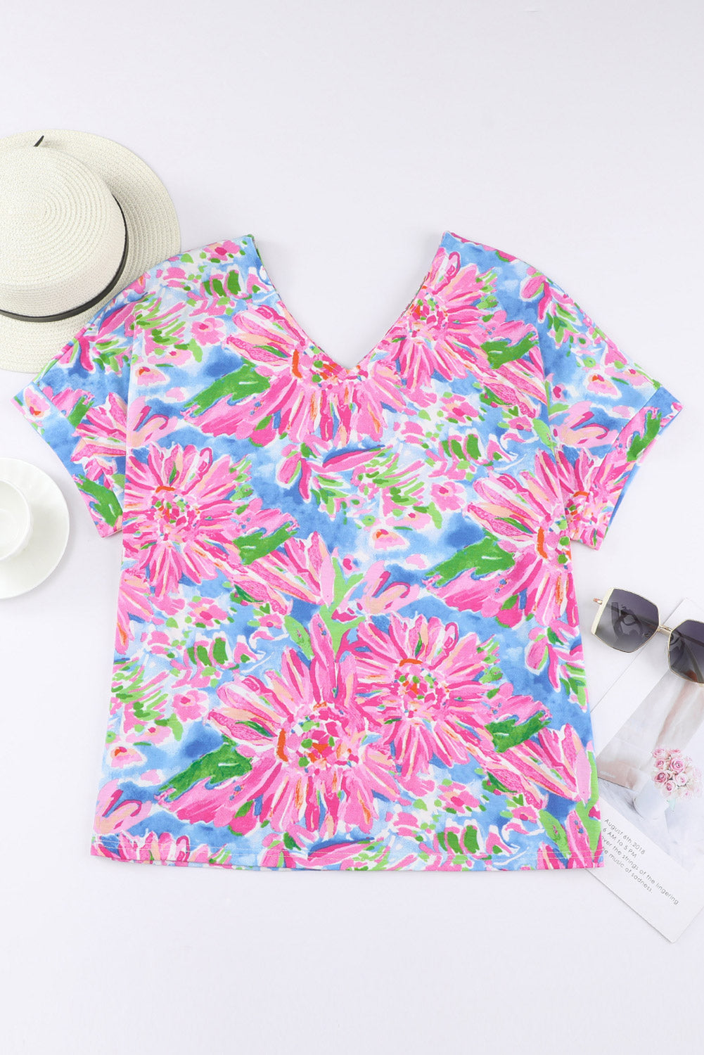 Pink Abstract Floral Print Various