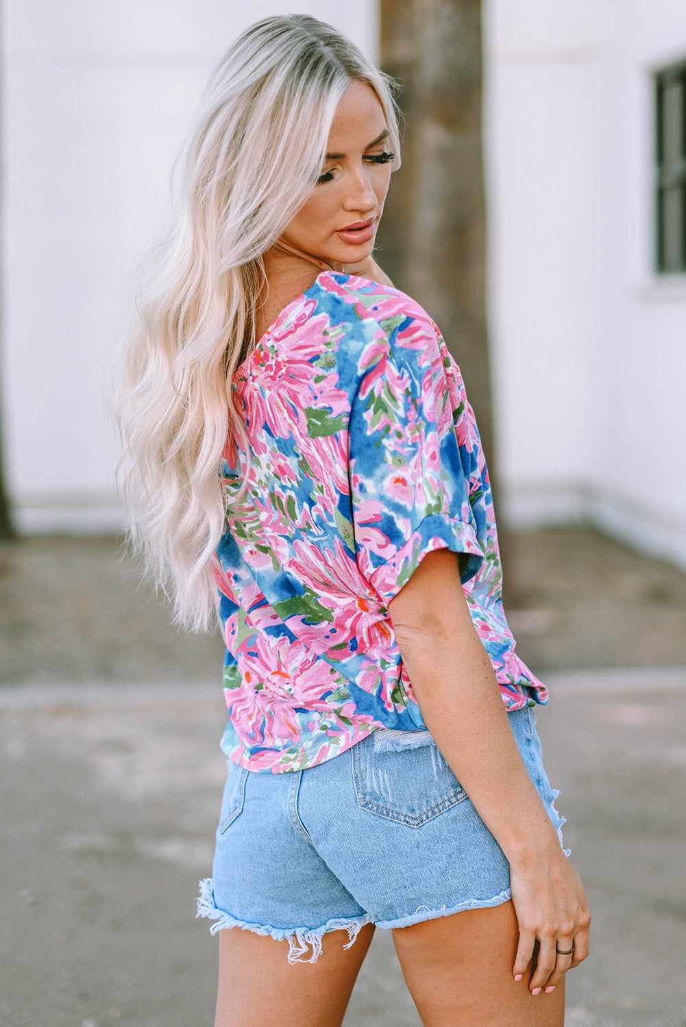 Pink Abstract Floral Print Various
