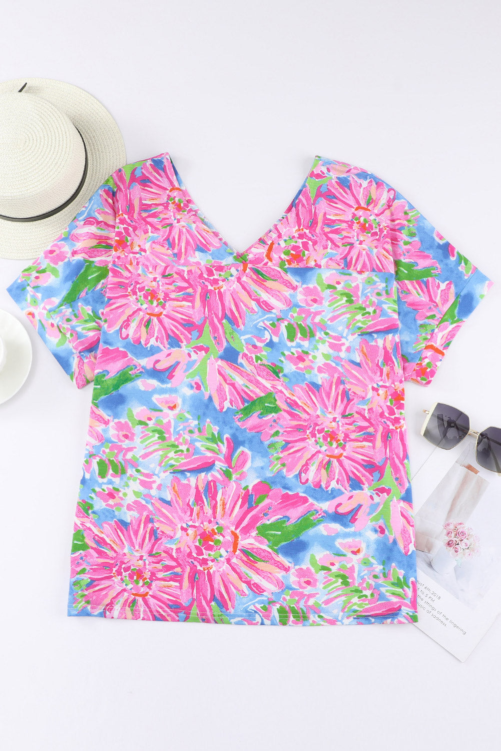 Pink Abstract Floral Print Various