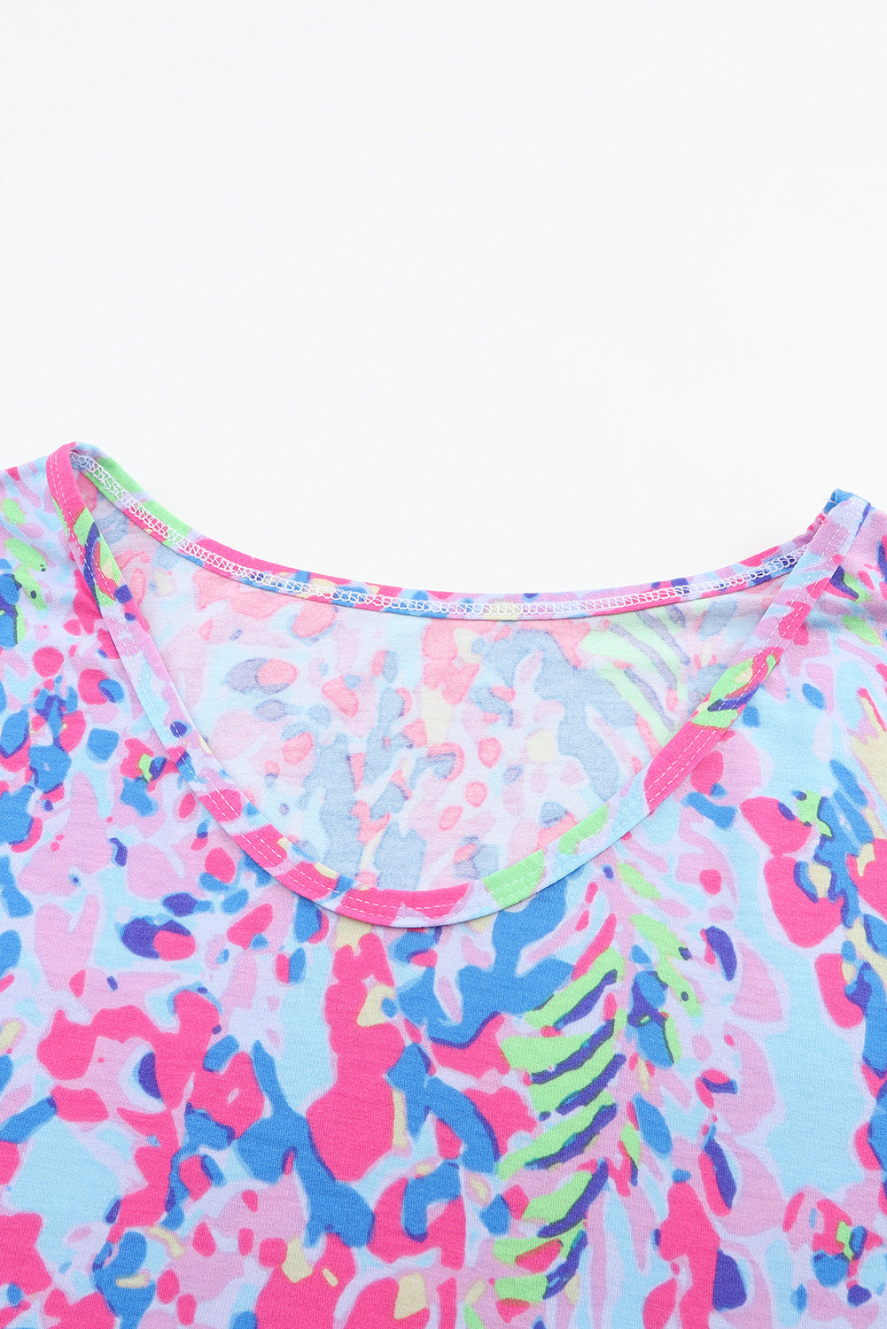 Pink Loose Painted Floral Tee